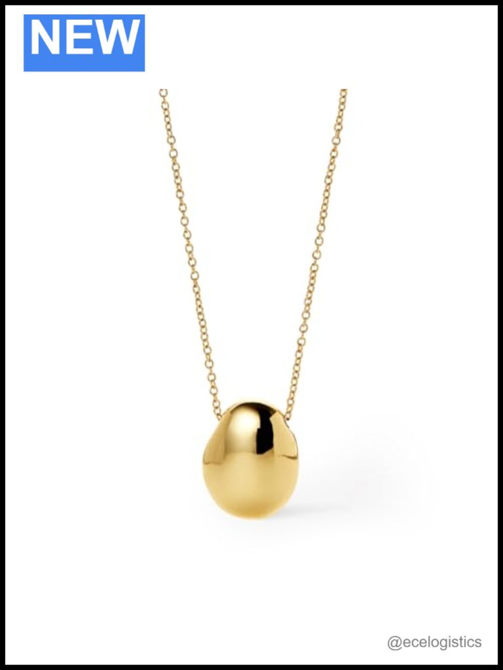 14K Gold Plated Teardrop Pendant Necklace Mini Chain